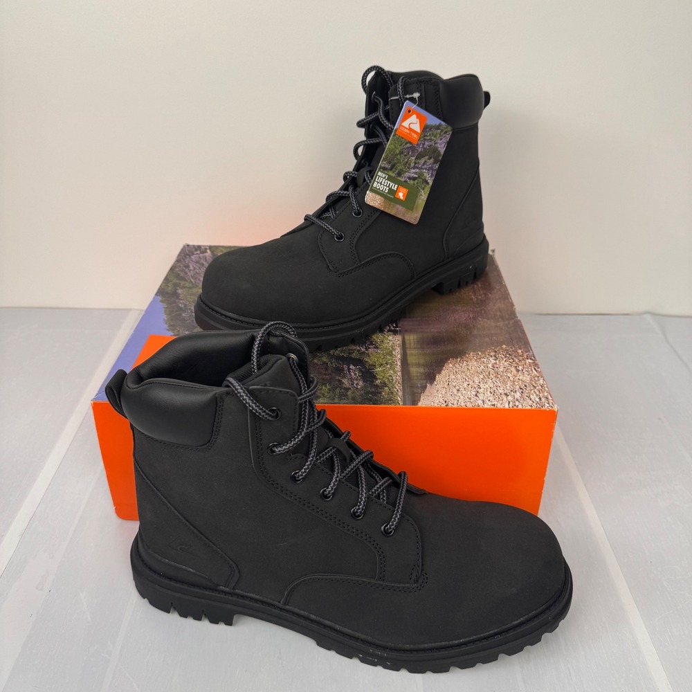 Ozark Trail Troy II Boots Men 12 Black Outdoor Hiking Work Rugged Lifestyle